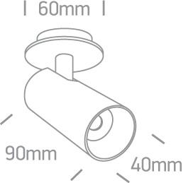 6,5W LED įleidžiamo montavimo pakreipiamas šviestuvas, baltas, 3000/3500/4000K, 11107RA/W/V