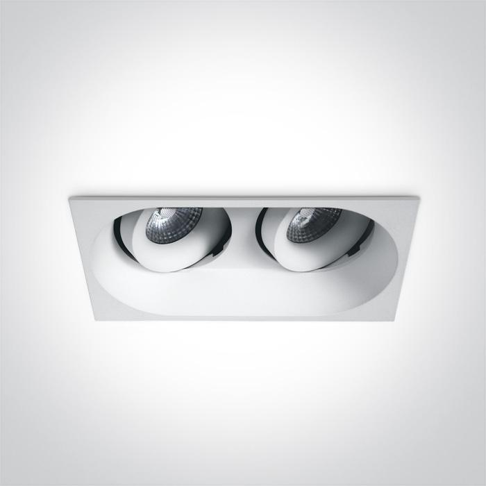 2x6,5W LED įleidžiamas pakreipiamas šviestuvas, baltas, 3000K, 11207WD/W/W - Image 3