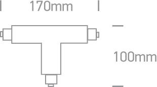 3 fazių bėgelio T formos dešinysis sujungimas, baltas, 41016A/W/R - Image 2