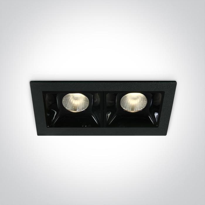 2x2W LED įleidžiamas šviestuvas, juodas, 3000K, 50202B/B/W - Image 2