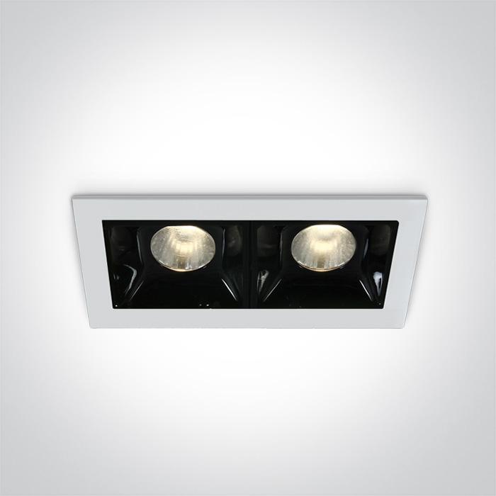 2x2W LED įleidžiamas šviestuvas, baltas, 3000K, 50202B/W/W - Image 2