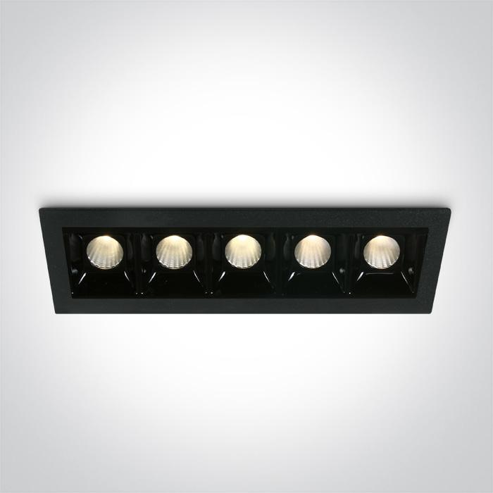5x2W LED įleidžiamas šviestuvas, juodas, 3000K, 50502B/B/W - Image 2