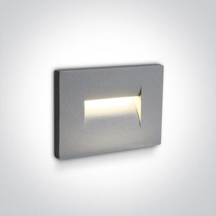 3,6W LED įleidžiamas sieninis lauko šviestuvas, pilkas, 3000K, 68064/G/W - Image 2