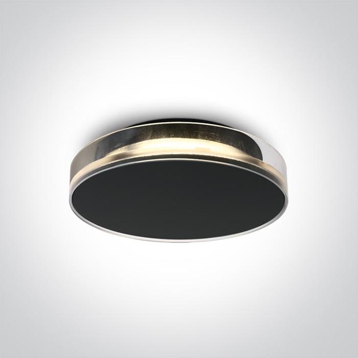 12W LED plafonas, juodas, 3000K, 67478/B/W