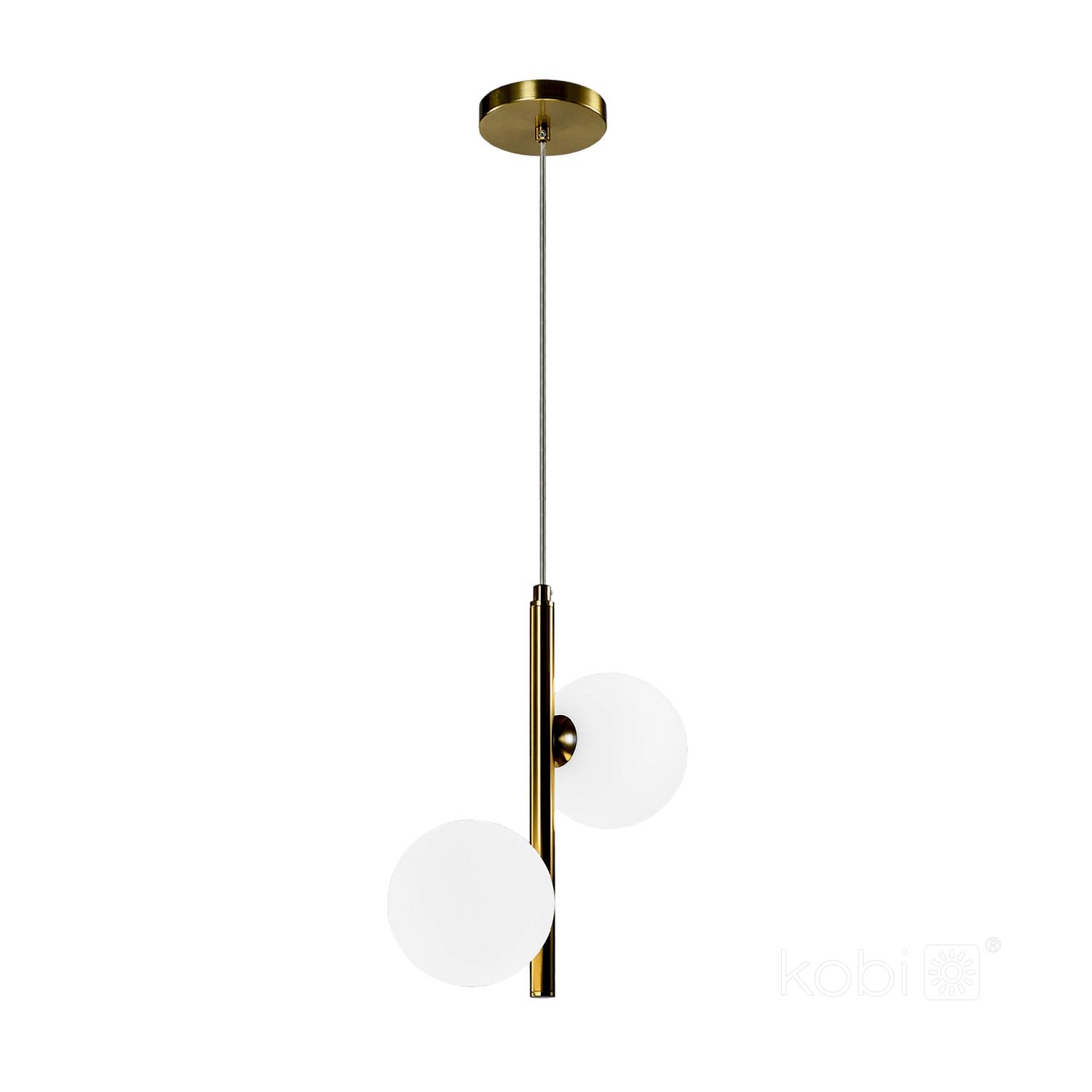 Pakabinamas šviestuvas GLOBE ELEGANCE, 2xG9, aukso/baltos sp.