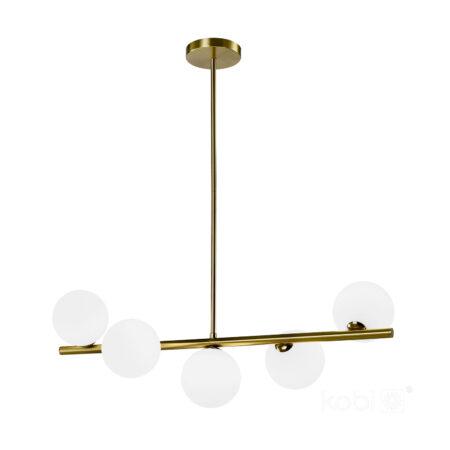 Pakabinamas šviestuvas GLOBE ELEGANCE, 5xG9, aukso/baltos sp.