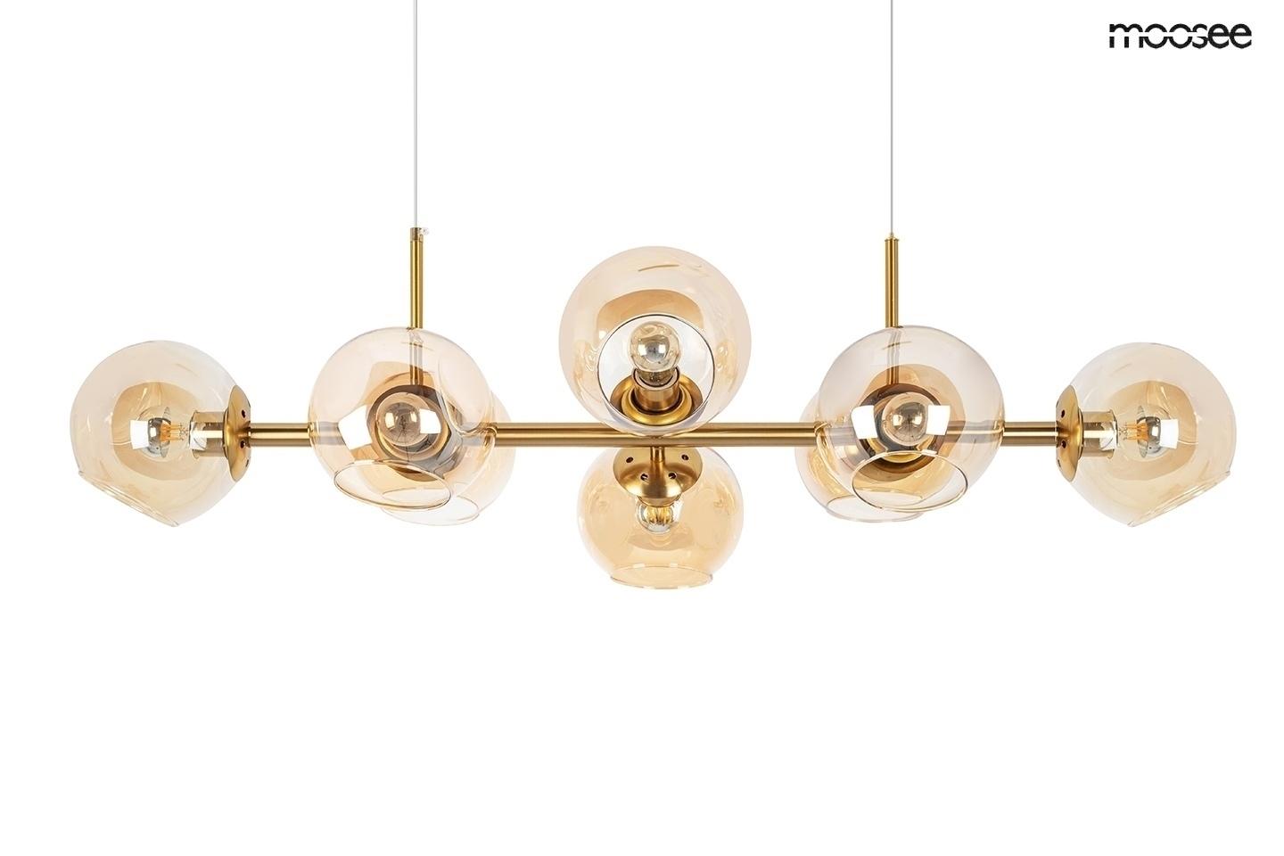 Pakabinamas šviestuvas ROMEO GOLD, 8xE27, aukso/gintaro sp.