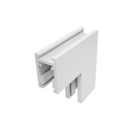 Paviršinio magnetinės sistemos ZAMBELIS MAGNETIC 5MM bėgelio vertikalus kampinis sujungimas, matinės baltos sp., 2512-W