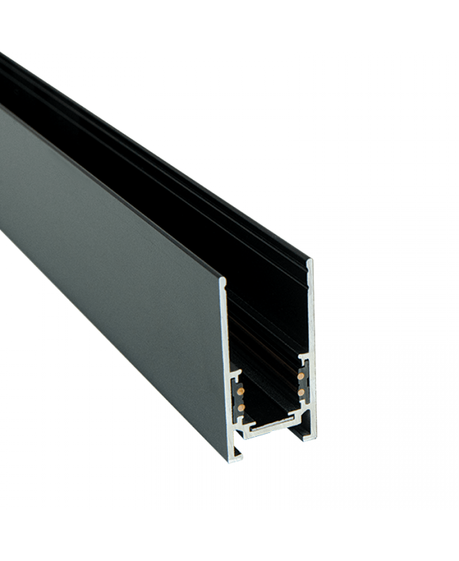 Paviršinis/pakabinamas magnetinės sistemos ZAMBELIS MAGNETIC bėgelis, 48V, juodas, 2m, 22273B-2