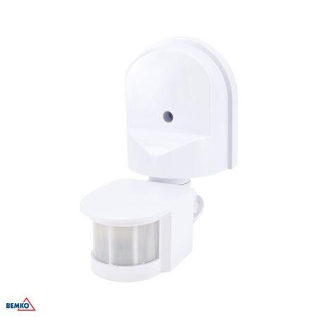Paviršinis judesio daviklis, baltas, IP44, max 1200W, 180°, 5-12m
