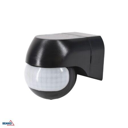 Paviršinis judesio daviklis, juodas, IP44, max 800W, 180°, max 12m