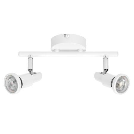 Paviršinis šviestuvas SPOT, 2xGU10, baltas, su 2x3,4W 2700K dimeriuojamom LED lemputėmis