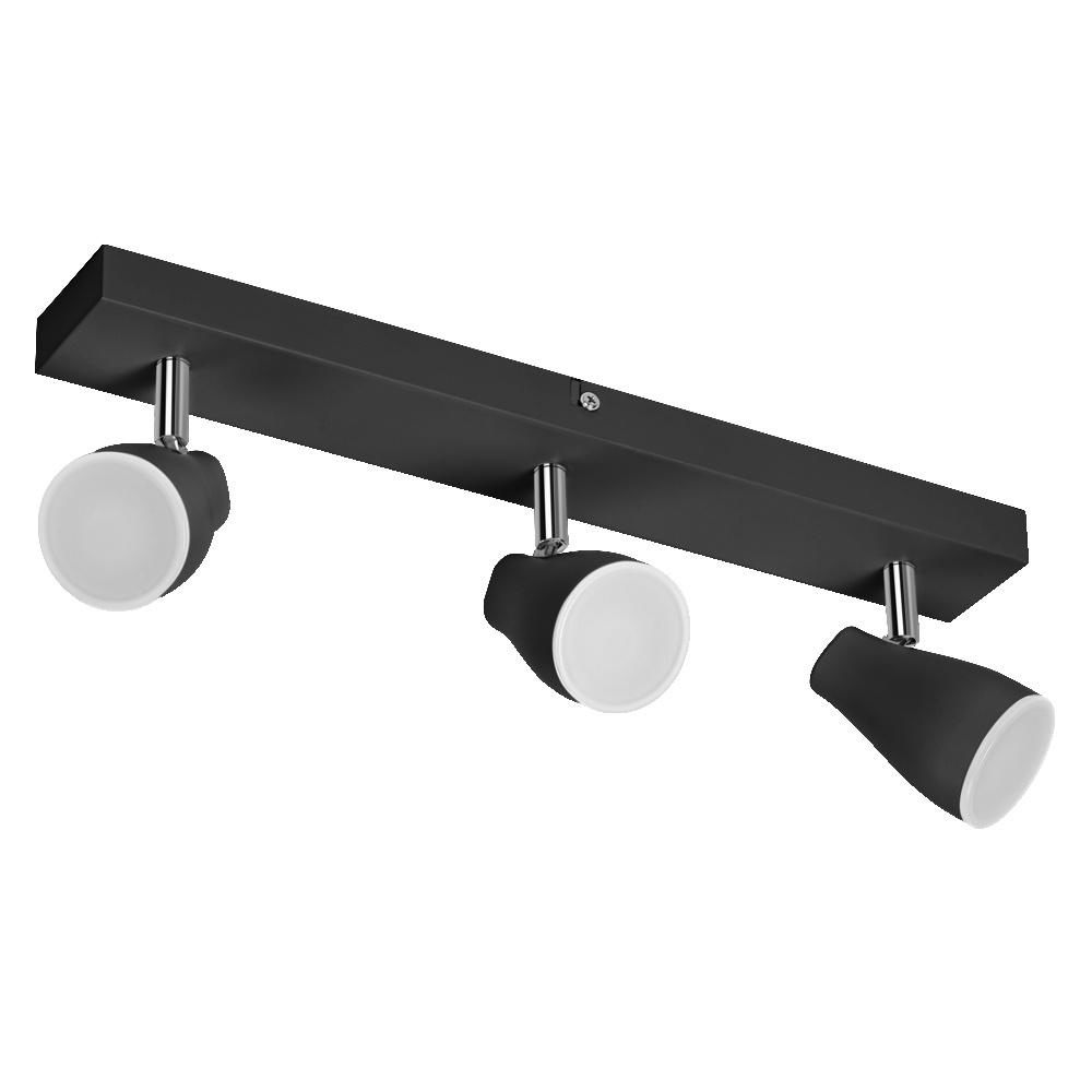 Paviršinis šviestuvas SPOT, 3xGU10, juodas, su 3x4,3W 2700K LED lemputėm