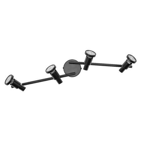 Paviršinis šviestuvas SPOT, 4xGU10, juodas, su 4x3,4W 2700K dimeriuojamom LED lemputėmis