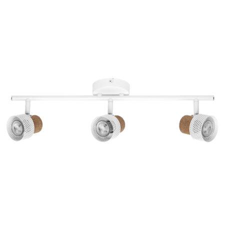 Paviršinis šviestuvas SPOT CORK, 3xGU10, baltas, su 3x3,4W 2700K dimeriuojamom LED lemputėmis