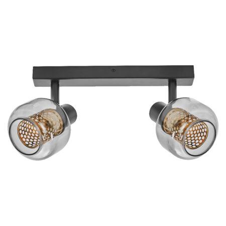 Paviršinis šviestuvas SPOT FIREFLY, 2xE14, juodas, su 2x2,8W 2700K dimeriuojamom LED lemputėmis