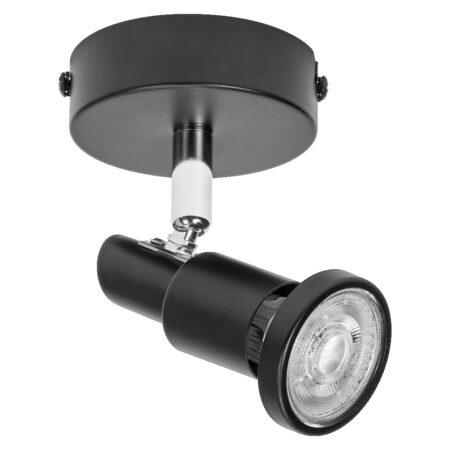 Paviršinis šviestuvas SPOT, GU10, juodas, su 3,4W 2700K dimeriuojama LED lempute