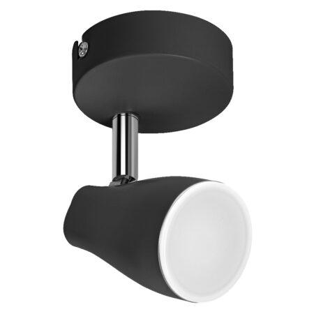 Paviršinis šviestuvas SPOT, GU10, juodas, su 4,3W 2700K LED lempute