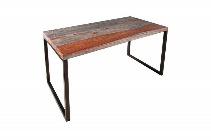 Rašomasis stalas ELEMENTS SHEESHAM 118CM, juodos/dūmų/medžio sp.