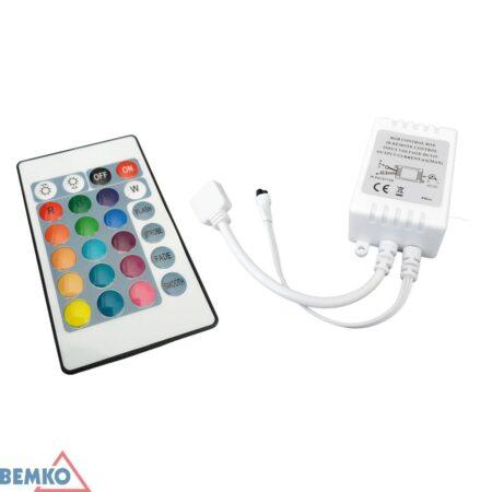 RGB LED juostų valdiklis su nuotolinio valdymo pulteliu 72W
