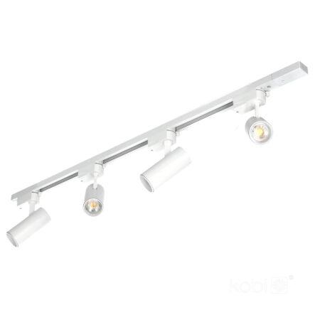 Rinkinys - 1 fazės bėgelis su priedais bei 4 šviestuvėliais NEXTRACK GO, 4xGU10, baltas