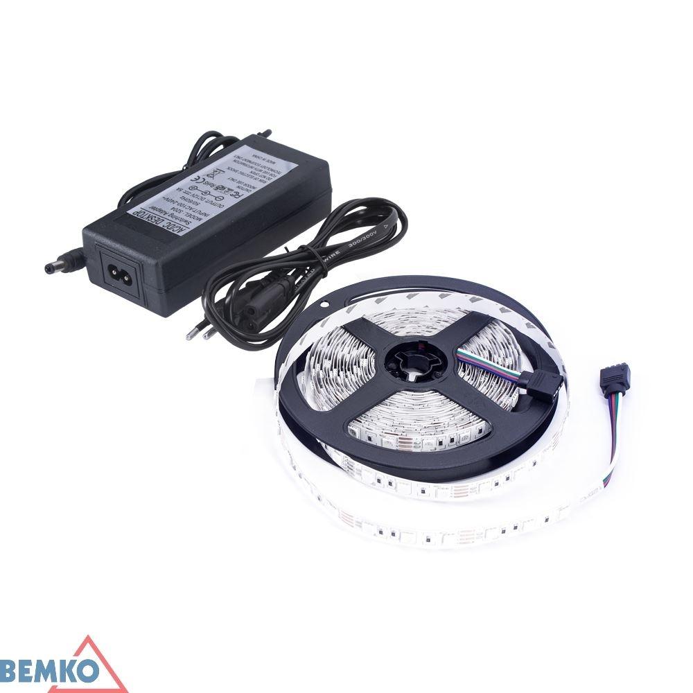 Rinkinys - 4,8W/m, 12V, IP20, 6500K LED juosta, 5m ritė, su 12V maitinimo šaltiniu
