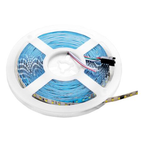 Rinkinys - 4,8W/m LED juosta, 12V, 4000K, IP65, 5m, su maitinimo šaltiniu ir nuotolinio valdymo pulteliu