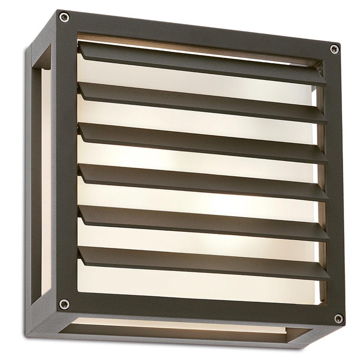 Sieninis lauko šviestuvas BRICK GLASS, E27, tamsiai pilkas, IP54, 9894
