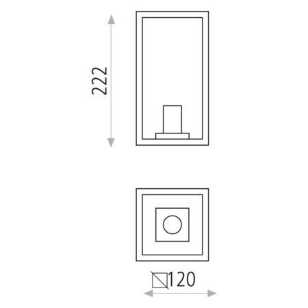 Sieninis lauko šviestuvas CUBE, E27, antracito sp., A20391GR