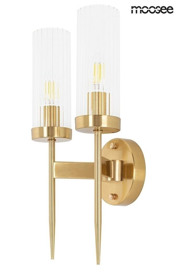 Sieninis šviestuvas TORCH TWIN, 2xE14, aukso sp.