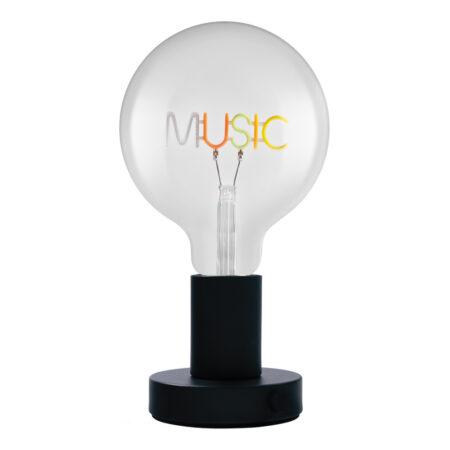 Stalo šviestuvas VINTAGE 1906 LETTER, E27, juodas, su 1,2W 100000K LED lempute