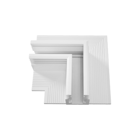 Užglaistomo magnetinės sistemos ZAMBELIS MAGNETIC 5MM bėgelio kampinis sujungimas, matinės baltos sp., 2517-W