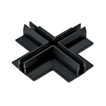Užglaistomo magnetinės sistemos ZAMBELIS MAGNETIC 5MM bėgelio X formos sujungimas, matinės juodos sp., 48V, 2521