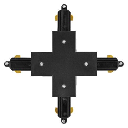 Vienfazio bėgelio X formos sujungimas TRACKLIGHT, juodas