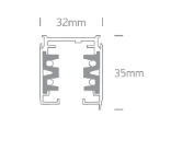 3 fazių paviršinis bėgelis, juodas, 1m, 40001A/B