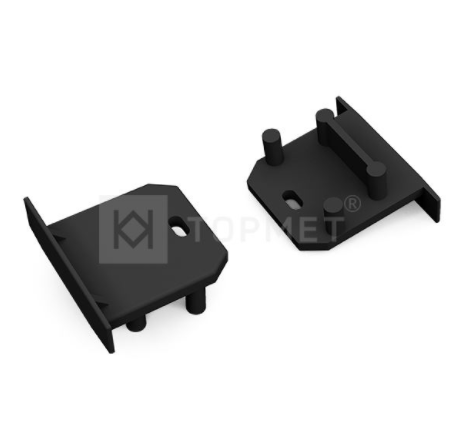 LED juostos profilio DEEP10 Gen2 SQ užbaigimo elementai su skyle, juodi