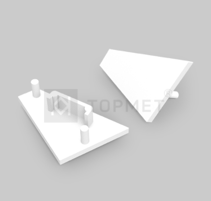 LED juostos profilio CORNER14 Gen2 užbaigimo elementai, balti