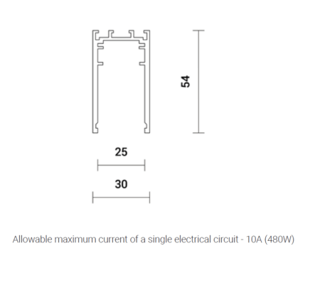 2m paviršinis magnetinės sistemos bėgelis SPECTRA LIGHTING INSIGHT, baltas