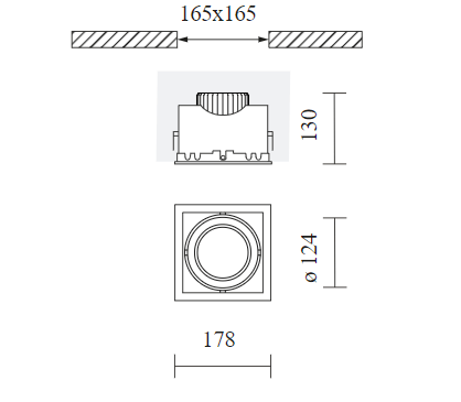 36W LED įleidžiamas šviestuvas SWING, baltas, 4000K