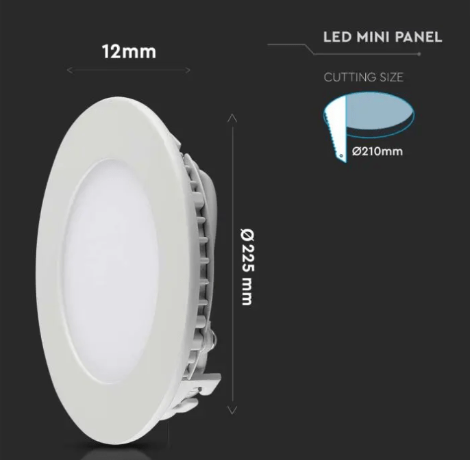 18W LED įmontuojama panelė, balta, 4000K, su maitinimo šaltiniu