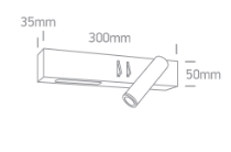 3W+6W LED paviršinis sieninis šviestuvas, juodas, 3000K, 65146A/B/W