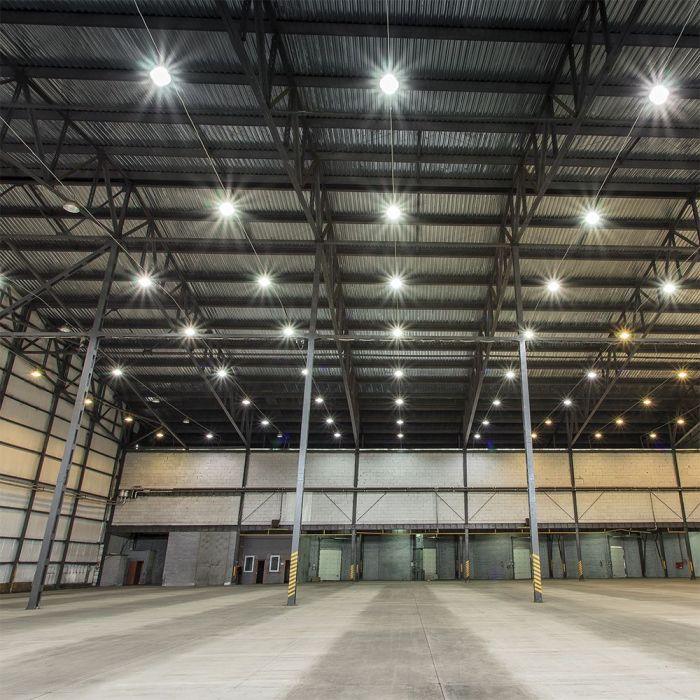 100W LED UFO sandėlio šviestuvas, juodas, 4000K, dimeriuojamas
