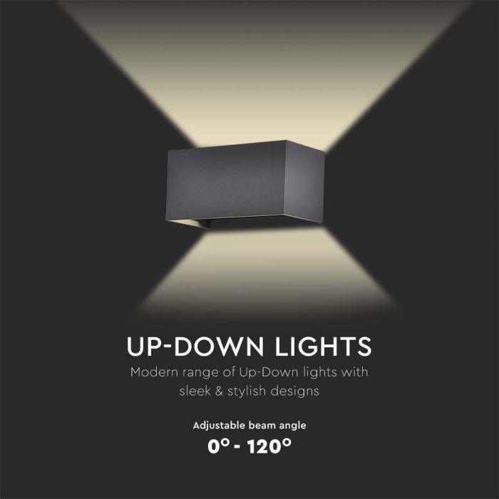 24W LED sieninis lauko šviestuvas, juodas, 3000K, IP65 - Image 2