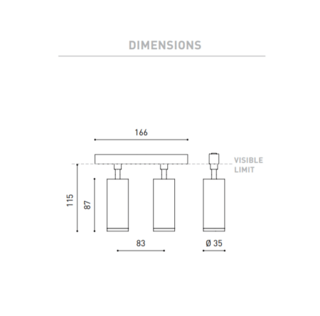 11,6W dvigubas šviestuvas į magnetines sistemas FIT 35 48V, 3000K, DALI, juodas
