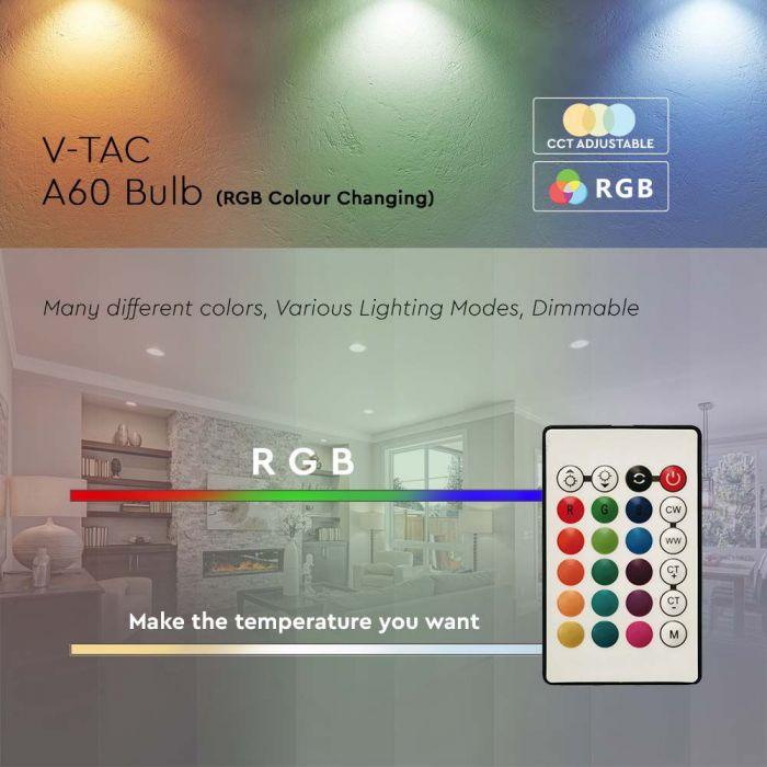 8,5W LED lemputė, E27, 4000K/RGB, dimeriuojama - Image 2