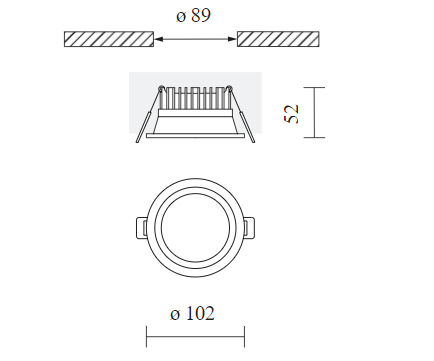 10W LED įleidžiamas šviestuvas PINOT, baltas, 3000K, 71°, IP44