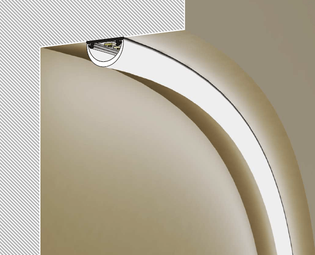 3m LED juostos profilis ARC12 CD/U5, lankstus, juodai dažytas - Image 2