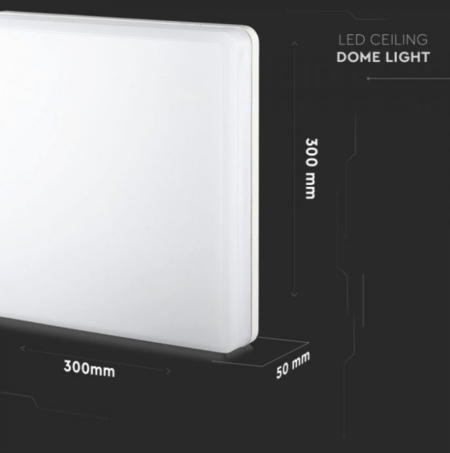 25W paviršinis šviestuvas V-TAC, 4000K, IP44, baltas