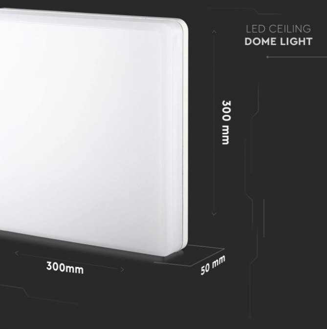 25W paviršinis šviestuvas V-TAC, 4000K, IP44, baltas