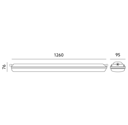 40W LED šviestuvas NEXFORCE 1, baltas, 4000K, 126cm